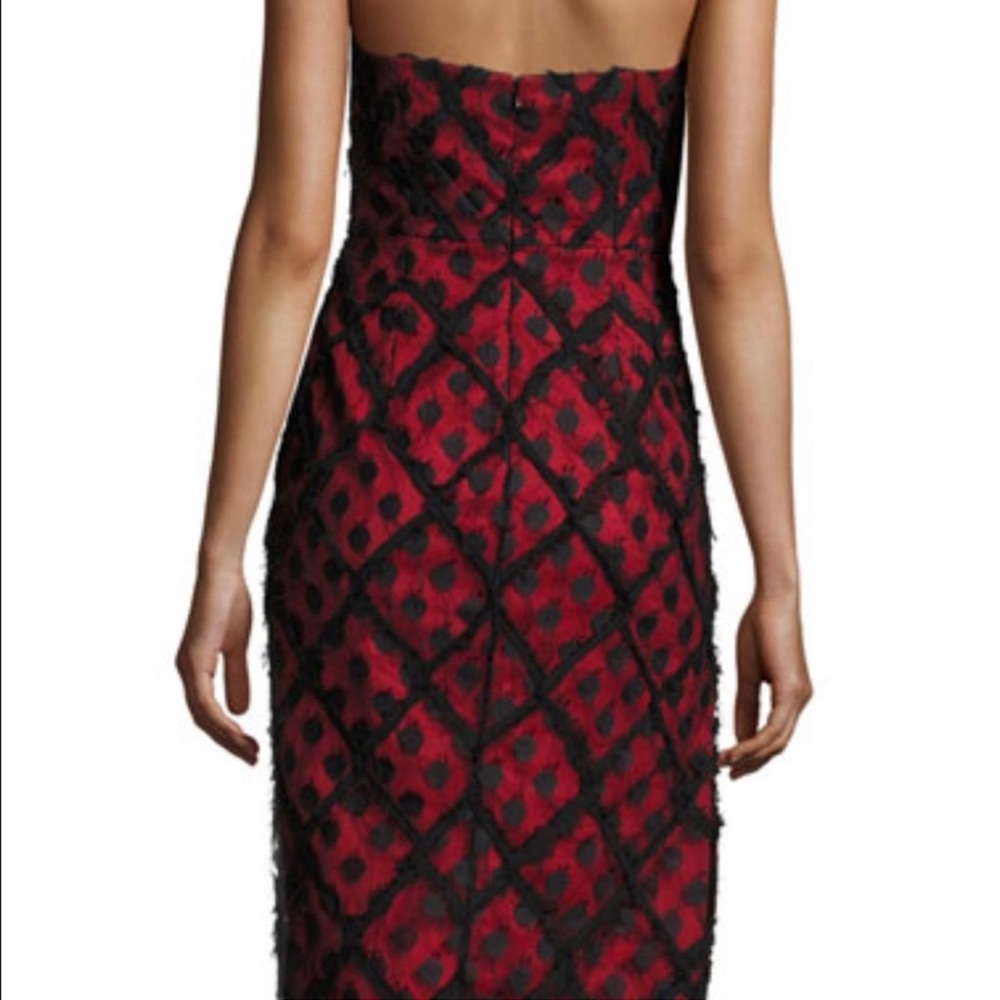 Milly Alix Black and‎ Red Midi Dress Size 12 - Picture 2 of 9